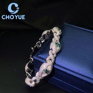 Fashion S925 Silver Moissanite Cuban Bracelet Iced Out Evil Eyes <b>Infinity</b> Design Pass Diamond Tester Hip Hop Jewelry for Men - Product Image 3
