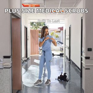 Tenues d'infirmière chirurgicales unisexes grandes tailles, ensembles de blouses médicales, tricot en élasthanne/polyester, usage hospitalier, uniformes de clinique - Product Image 2