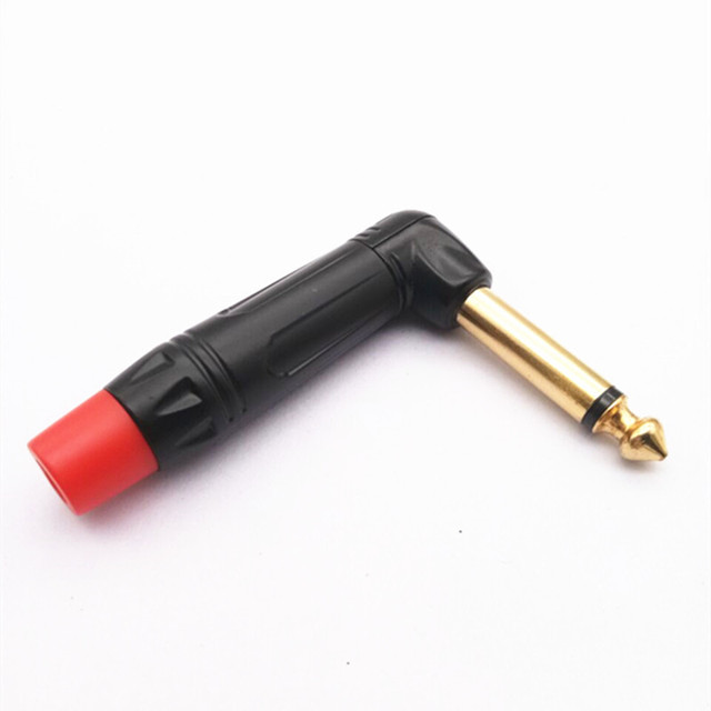 High Quality 90-Degree 6.35mm Audio Plug - Double Core Large 6.5-Bend Type Audio Plug Speaker Plug