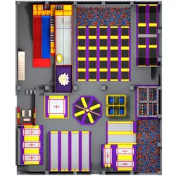 Set de Parque de Trampolines de Franquicia Pokiddo con Colchonetas de Aire, Red de Seguridad y Circuito Ninja Warrior - Experiencia Divertida y Segura en un Parque de Trampolines - Product Image 2