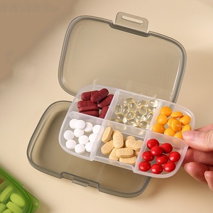 Boîte à pilules miniature personnalisée en plastique, 6 compartiments, étui à pilules pour médicaments, petite boîte à pilules de voyage avec cordon - Product Image 4