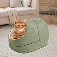 Maison pour chat pliable confortable avec couverture amovible, personnalisable, antidérapante, chaude pour l'hiver