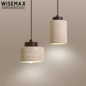 Lampe suspendue en pierre de travertin de style Wabi-sabi WISEMAX FURNITURE pour salon, hôtel, restaurant, bureau, <span class=keywords><strong>villa</strong></span> - Product Image 6