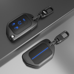 Funda de Llave de Aleación de Zinc de Alta Gama para Jeep Wrangler, Franjas Rojas y Azules, Resistente a Arañazos, Accesorios de Modificación para Jeep Robin Hood JL - Product Image 6