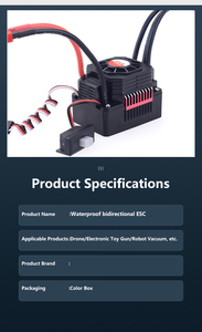 35-150A ESC 2-3S Brushless Étanche 5V/2A BEC T Plug Contrôleur de vitesse électronique ESC pour 1/14 1/16 Voiture Robot Bateau Bateau FPV ESC - Product Image 6