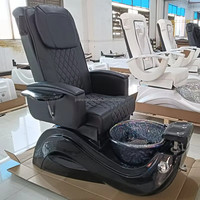 Fauteuil de pédicure moderne de luxe en métal pour salons de manucure, ateliers, spas, appartements - Fauteuil de manucure électrique inclinable et réglable avec spa pour les pieds