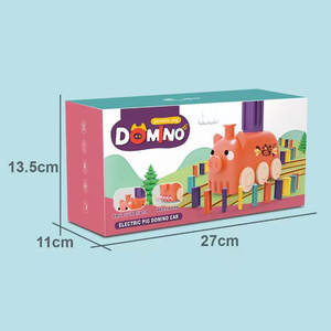 Mmdu — jeu éducatif pour enfants, blocs de dominos, 80 pièces, jouet en plastique, Train électrique, - Product Image 1