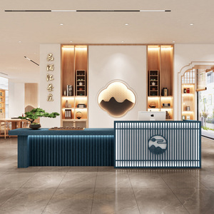 Nuevo estilo chino <span class=keywords><strong>original</strong></span> color madera cajero <span class=keywords><strong>escritorio</strong></span> mesa de té Arte Centro de Salud recepción bar salón de belleza recepción - Product Image 6