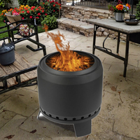 Brasero rond moderne sans fumée en métal, pour brûler du bois, camping, solo, portable, pour utilisation en extérieur et en intérieur