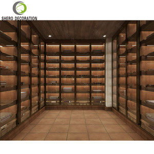 Diseño de Sala de Cigarros Personalizada, Mueble de Exhibición de Lujo para Sala de Cigarros, Vitrina de Madera de Múltiples Niveles - Product Image 1