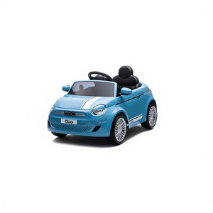 Auto de Juguete Fiat 500 Azul de 12V con Control Remoto Eléctrico para Niños de 3 a 6 Años - Product Image 1