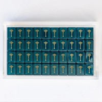 Juego de Mahjong Americano Personalizable, Fichas Acrílicas Blue Lagoon, Portátil, Ecológico