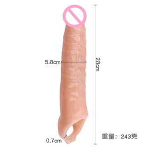 28cm lange Silikon Hahn Vergrößerung Extender langlebige Kondome für Männer Penis Ärmel - Product Image 4