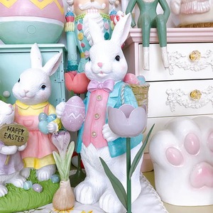 Adornos de conejito de Pascua más vendidos europeos y americanos transfronterizos personalizados, adornos de resina de fiesta, esculturas de ensueño - Product Image 2