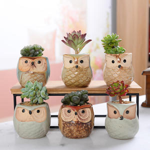 Pots à fleurs en céramique émaillée peints à la main sur mesure pour <span class=keywords><strong>cactus</strong></span> et succulentes - Décoration de jardin et de maison bon marché et de petite taille - Product Image 4