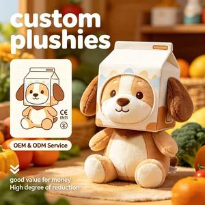 Juguete de Peluche Suave para Cachorros con Decoración de Cabeza de Cartón de Leche, Fabricación en Fábrica, para Regalos Diarios, Producción Masiva Personalizada - Product Image 1