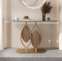 Console d'entrée semi-circulaire murale multifonctionnelle en métal, style italien, luxe léger et minimaliste pour salon
