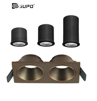 GUPO CE CB TUV Certificate Double Heads Rectangular GU10/M11 Lampe CREE chip CRI 97Ra Old Brass Gold LED Hotel Spot light 2*7W