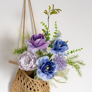Bouquet de fleurs artificielles Azure Poetry en tissu tissé plastique pour mariage et décoration intérieure CF02097 - Product Image 2