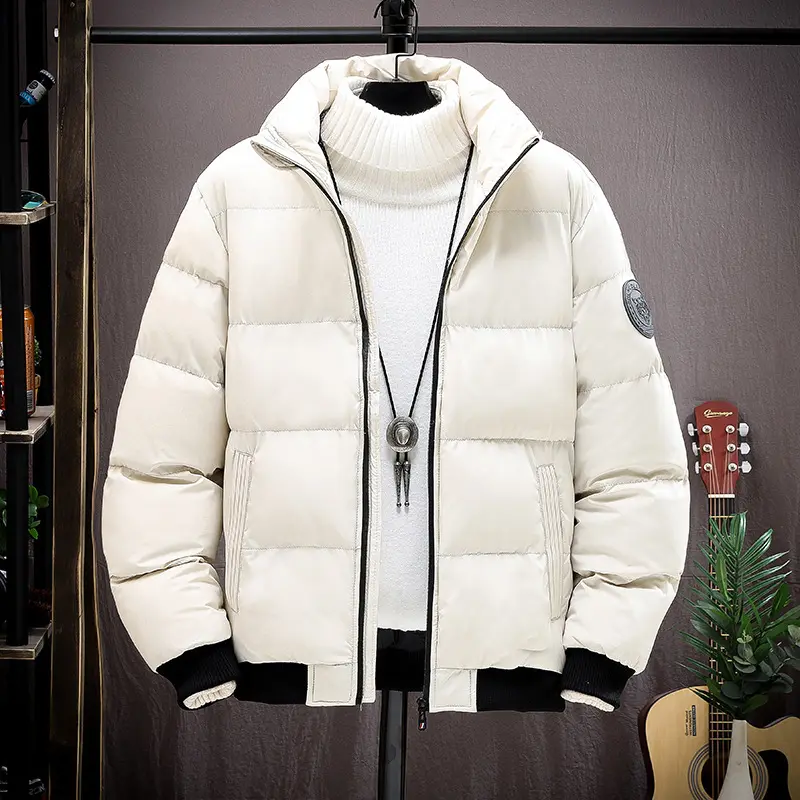 Casacos de inverno com capuz, jaquetas da moda para homens, de manga longa, com zíper, casuais, quentes, espessas, logotipo personalizado