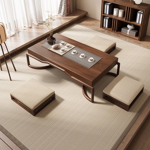 Tavolino da Tè in Stile Giapponese, Moderno e Basso, in Legno, per Ufficio e Casa - Product Image 1