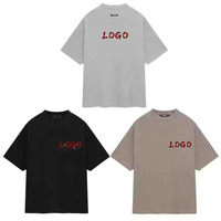T-shirt personnalisé pour homme, tendance, grande taille, coupe classique, couleur unie, manches courtes et larges, épais, vintage, 100 % coton