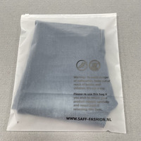 Sacs d'emballage en plastique transparent mat givré à fermeture éclair, écologiques, personnalisés avec logo imprimé pour vêtements