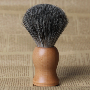 Pinceau de rasage humide en poils de <span class=keywords><strong>blaireau</strong></span> pur en bois naturel pour hommes pour salon de coiffure - Product Image 4