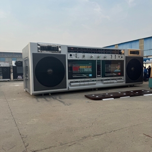Remorque alimentaire géante de 1,5 m en acier inoxydable en forme de boombox rétro - <span class=keywords><strong>Bar</strong></span> extérieur multifonctionnel pour boissons et collations, unité tractable - Product Image 6