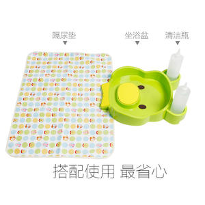 Lavabo con forma de oso de dibujos animados verde para niños, material de PP engrosado, diseño duradero, 30x35x10cm, forma irregular - Product Image 4