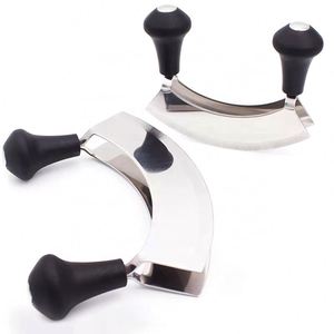 Hot Sale Stainless Steel Crescent Double Blade Vegetable Herb Mezzaluna Chopper Knife - Product Image 2