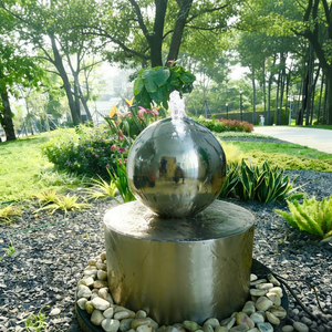 Fontaine sphérique extérieure en acier inoxydable 304 personnalisée avec éclairage solaire, style Art déco/moderne, décoration de <span class=keywords><strong>jardin</strong></span> - Product Image 4
