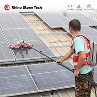 Brosse de nettoyage de panneaux solaires à double tête, disque rotatif équilibré, antidérapante, pour l'entretien des surfaces photovoltaïques