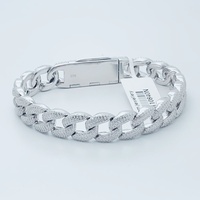Pulsera de Eslabones Cubanos de Plata de Ley S925 con Moissanita Iced Out de 12mm, Joyería de Moda Hip Hop, Gran Venta para Hombres y Mujeres