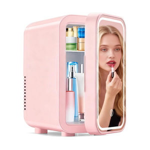 Mini-réfrigérateur 4L pour voiture, cosmétiques, soins de la peau, avec miroir LED, réfrigérateur domestique, <span class=keywords><strong>petit</strong></span> congélateur, réfrigération, réduction du bruit, portable - Product Image 1