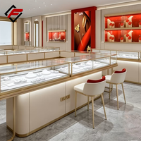 Vitrine à bijoux et présentoir à bijoux avec vitrine en verre et éclairage LED pour boutique