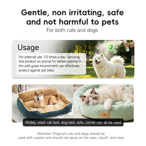 Spray <span class=keywords><strong>anti</strong></span>-parasites portable pour animaux de compagnie à base de plantes naturelles, formule douce et efficace pour repousser les insectes, idéal pour les animaux de compagnie en extérieur au quotidien - Product Image 3