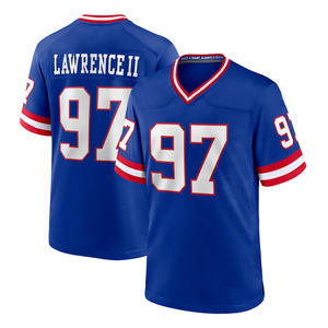 New York Giants NF L Unisex Sport hemden 1 Malik Nabers 97 Dexter Lawrence Besticktes American Football Trikot Plus Size Short - Product Image 4