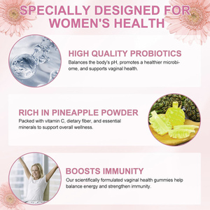 Premium PH Balance Gummy Vaginal Health Gummies para mujeres Etiqueta privada Hawaiian Pineapple Boost Immune al por mayor - Product Image 3