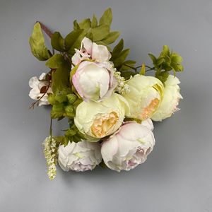 <b>Artificial</b> <b>Peony</b> Bouquet Silk Flower High Simulation Wedding Home Decor 13-Forked Cored Arrangement - Product Image 3