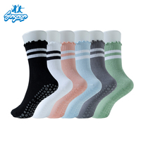 Calcetines de Pilates y Yoga Antideslizantes para Interiores, Calcetines de Pilates de Alta Calidad con Volantes, Listos para Enviar, Sin Pedido Mínimo