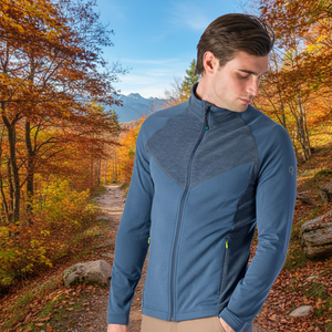 FUSINE taglie forti giacca in pile con cappuccio da uomo con chiusura a cerniera stampa autunnale invernale in maglia di poliestere ricamata - Product Image 3