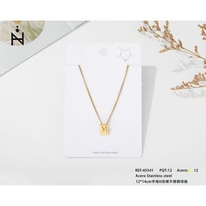 Collar de acero inoxidable con letra H, colgante chapado en oro de 12x14 cm para mujer, joyería minimalista - Product Image 1