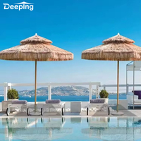 Parasols pour glamping parapluies d'extérieur jardin parasol de plage en paille résistant au vent