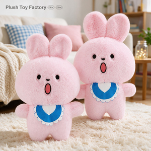 Meilleures ventes : Paire de peluches lapin rose 'Shocked Bunny' douces style <span class=keywords><strong>anime</strong></span>, 8 pouces, jouets en peluche pour machine à griffes de fête foraine pour magasin - Product Image 1