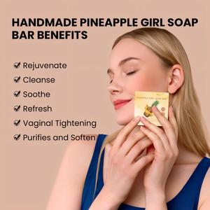 Nouveau Savon Artisanal pour le Bain, Soin Intime, Savon aux Huiles Essentielles pour Femmes, Savon <span class=keywords><strong>Carré</strong></span> Ananas, Parfums Personnalisables - Product Image 5