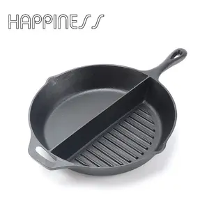 Custom Logo China Supplier Kitchen Cooking Ware Non Stick Cast Iron Skillet Frying Pans