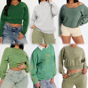 Mixed Ladies Sweatshirts & Hoodies Wholesale <b>Bundle</b> Stock Lot Assorted Random Style Casual Cotton Tops Bulk - Product Image 2
