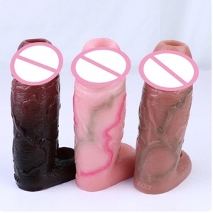 SXXY 15.5cm Three Colors Realistic Penis Sleeve Male Cock Enlargement Thickening Device for Men Delay Ejaculation - Product Image 2