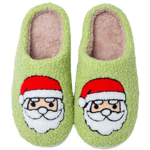 Zapatillas de invierno de felpa con cara sonriente suave personalizada para mujer, zapatillas de Navidad para casa peluda, mayoristas de tela de algodón para uso doméstico - Product Image 5